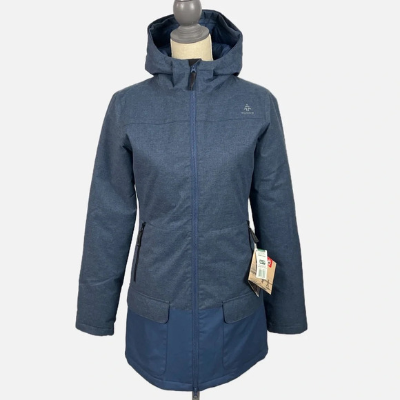 Woods Kala Women’s Faux Down Parka Coat Jacket Size XS Blue Hood Insulated New - Picture 15 of 15